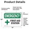 Signmission First Aid Station, 14 in W x Rectangle, Vinyl Decal OS-2PACK-EM-D-1014-L-10328 - alternate 4